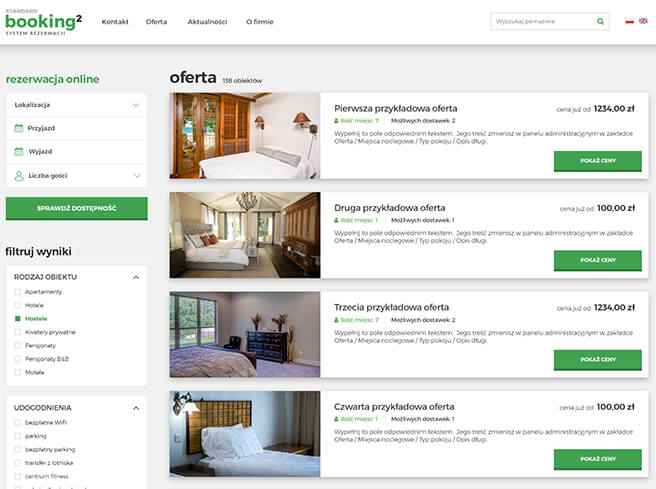 Przykładowa strona hotelu